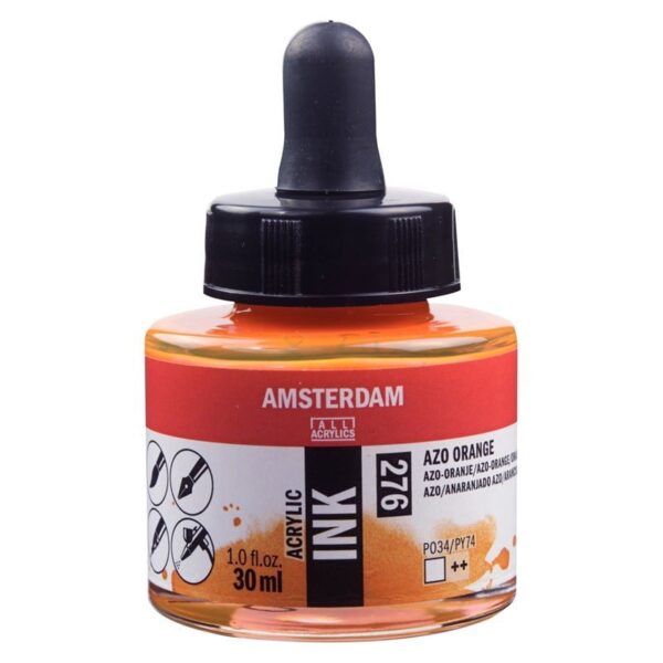 Acrylic Ink Bottle 30 ml Azo Orange 276