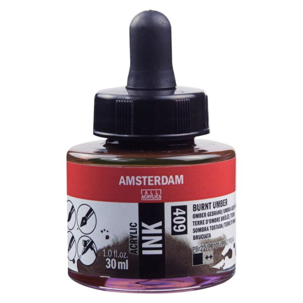 Acrylic Ink Bottle 30 ml Burnt Umber 409