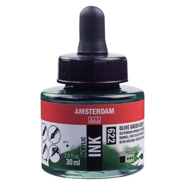 Acrylic Ink Bottle 30 ml Olive Green Deep 622