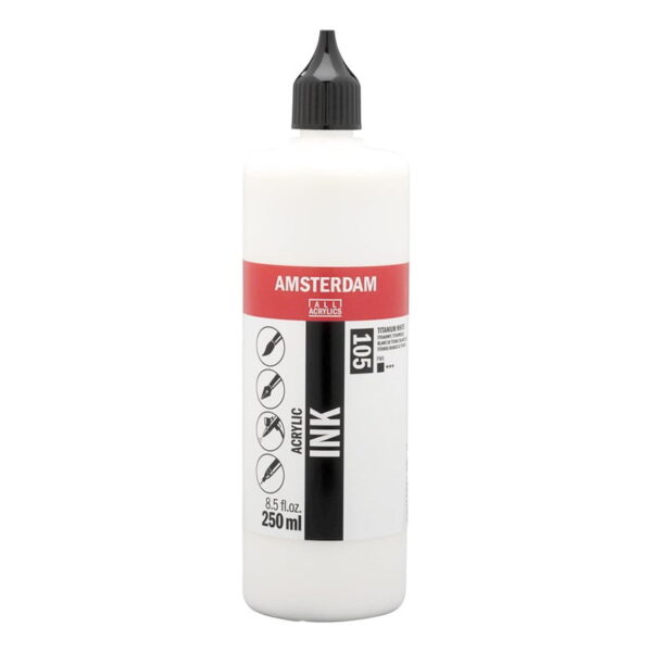 Acrylic Ink Bottle 250 ml Titanium White 105