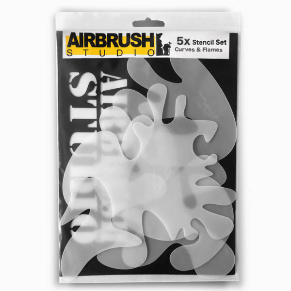 Airbrush Studio Flames & Curves Stencil Set
