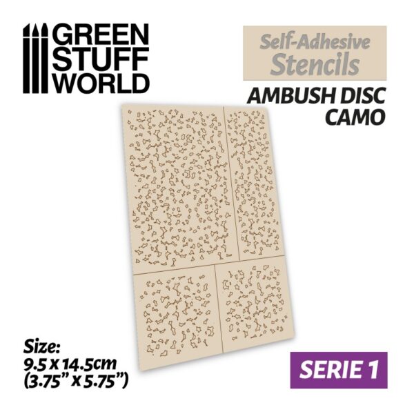 Επανατοποθετούμενο Αυτοκόλλητο Στένσιλ - Ambush Disc Camo (Self-adhesive stencil)