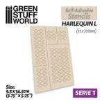 Επανατοποθετούμενο Αυτοκόλλητο Στένσιλ - Harlequin L - 11x7mm (Self-adhesive stencil)