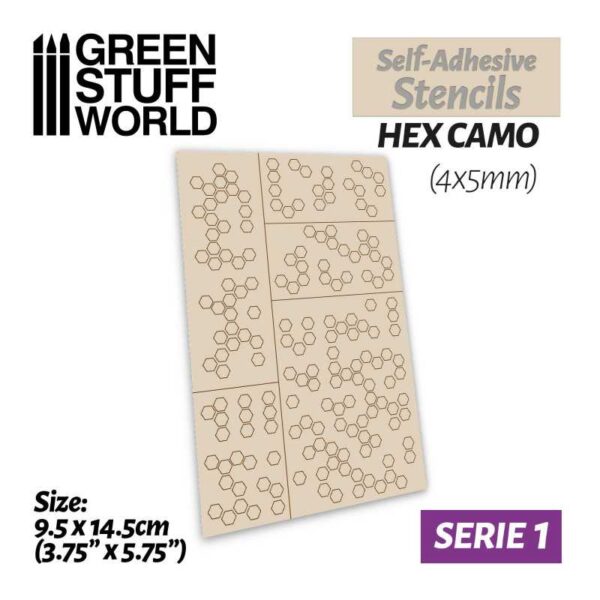 Επανατοποθετούμενο Αυτοκόλλητο Στένσιλ - Hex Camo (Self-adhesive stencil)