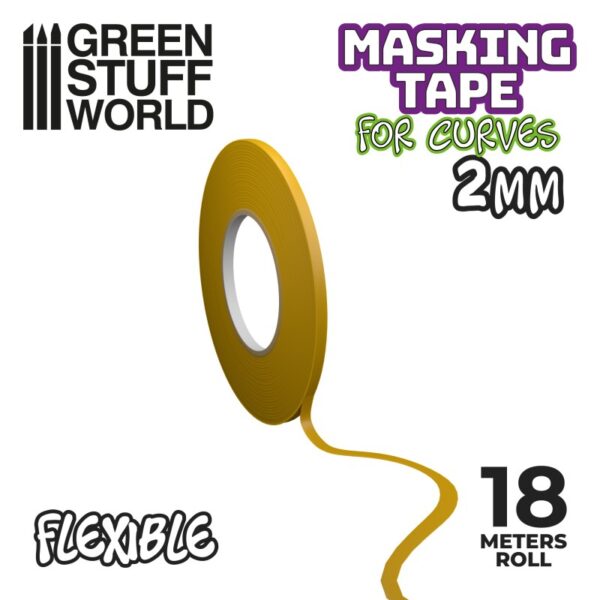 Flexible Masking Tape 2mm - Εύκαμπτη Ταινία Μασκαρίσματος για Καμπύλες 2mm