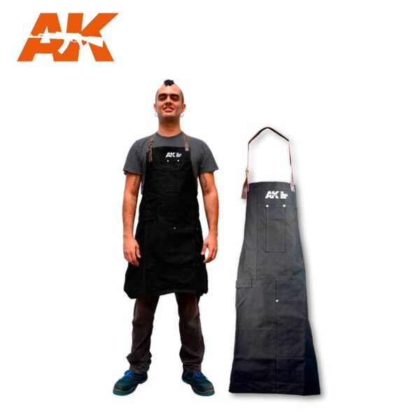 AK Official Apron BLACK - Ποδιά ΑΚ για Μοντελιστές - Καλλιτέχνες (ΜΑΥΡΗ)