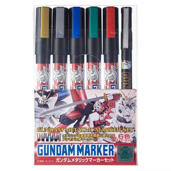 Gundam Metallic Marker 6 Color Set GMS121