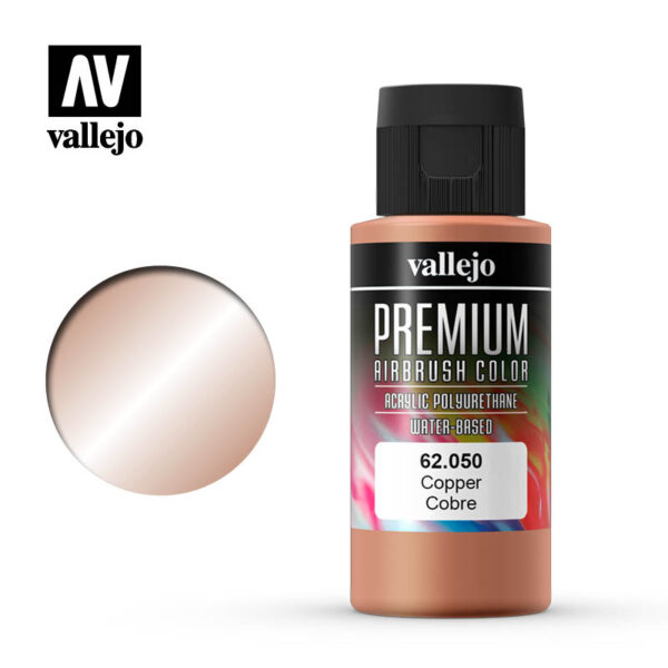 Vallejo Premium Airbrush Color (Copper) 60ml - Χρώμα Αερογράφου Vallejo Premium (Μπρούντζος) 60ml