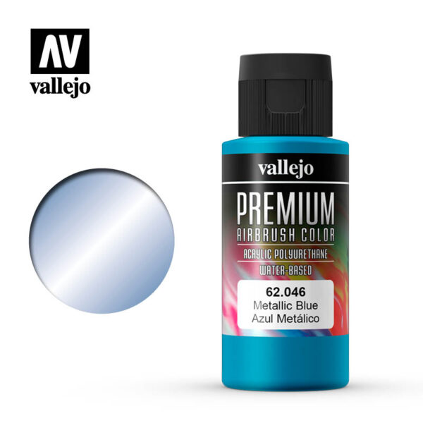 Vallejo Premium Airbrush Color (Metallic Blue) 60ml - Χρώμα Αερογράφου Vallejo Premium (Μεταλλικό Μπλέ) 60ml
