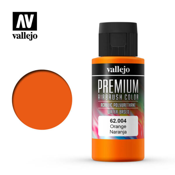 Vallejo Premium Airbrush Color (Orange) 60ml - Χρώμα Αερογράφου Vallejo Premium (Πορτοκαλί) 60ml