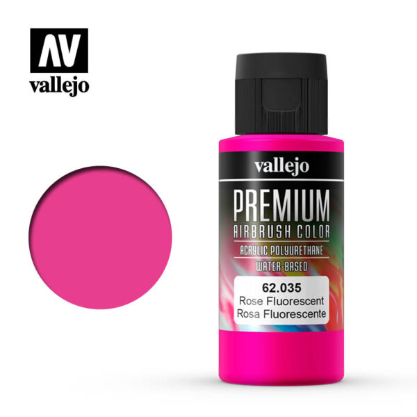 Vallejo Premium Airbrush Color (Fluorescent Rose) 60ml - Χρώμα Αερογράφου Vallejo Premium (Φθορίζον Ροζ) 60ml