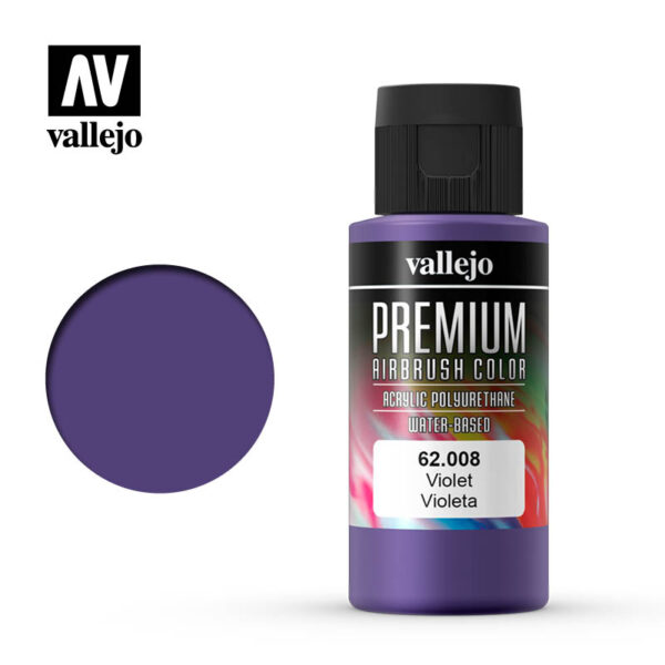 Vallejo Premium Airbrush Color (Violet) 60ml - Χρώμα Αερογράφου Vallejo Premium (Βιολετί) 60ml