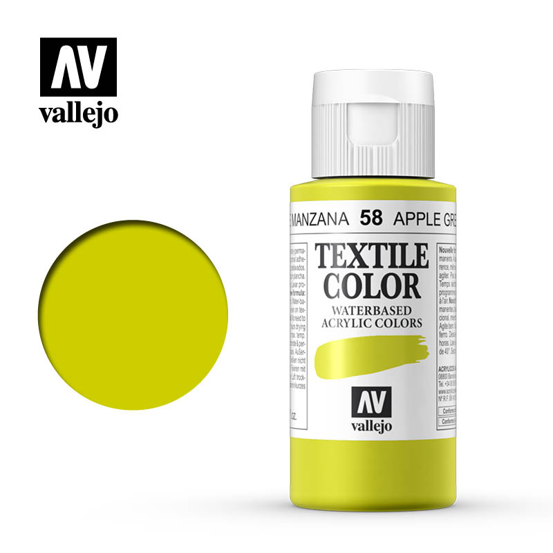 Vallejo Textile Color (APPLE GREEN 60ml) - Χρώμα Vallejo για ύφασμα (ΠΡΑΣΙΝΟ ΤΟΥ ΜΗΛΟΥ 60ml)