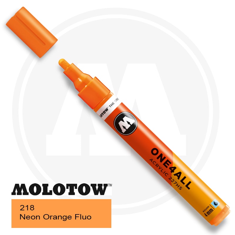 Molotow One4all Ακρυλικός Μαρκαδόρος 218 Neon Orange Fluo (4mm)