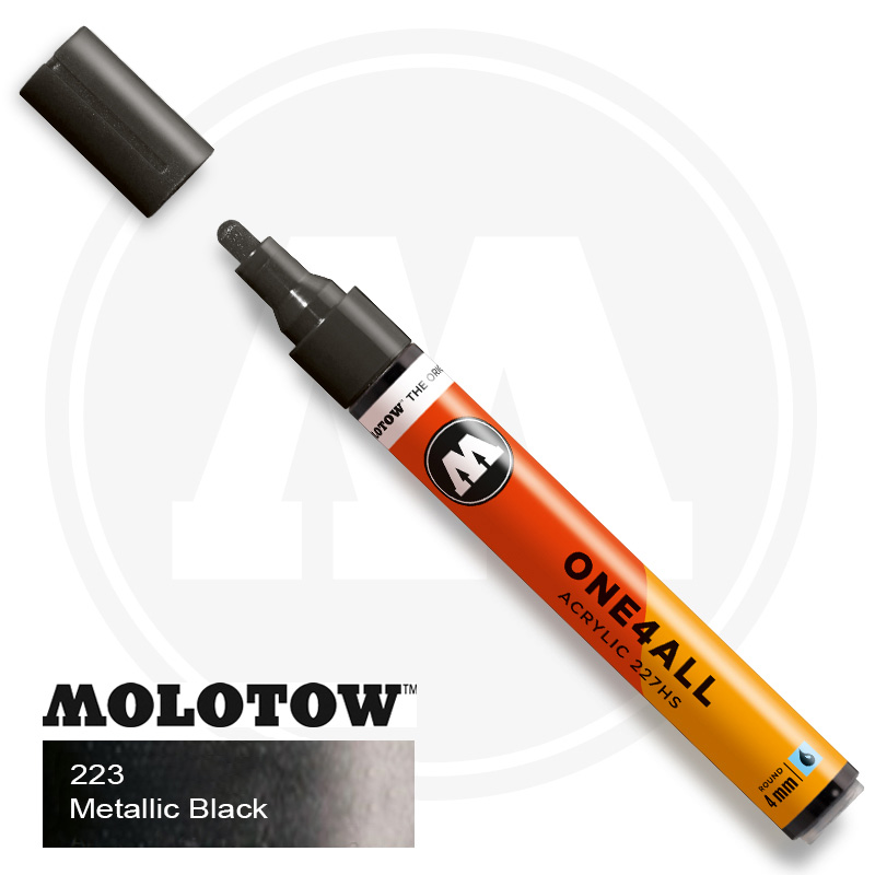Molotow One4all Ακρυλικός Μαρκαδόρος 223 Metallic Black (4mm)