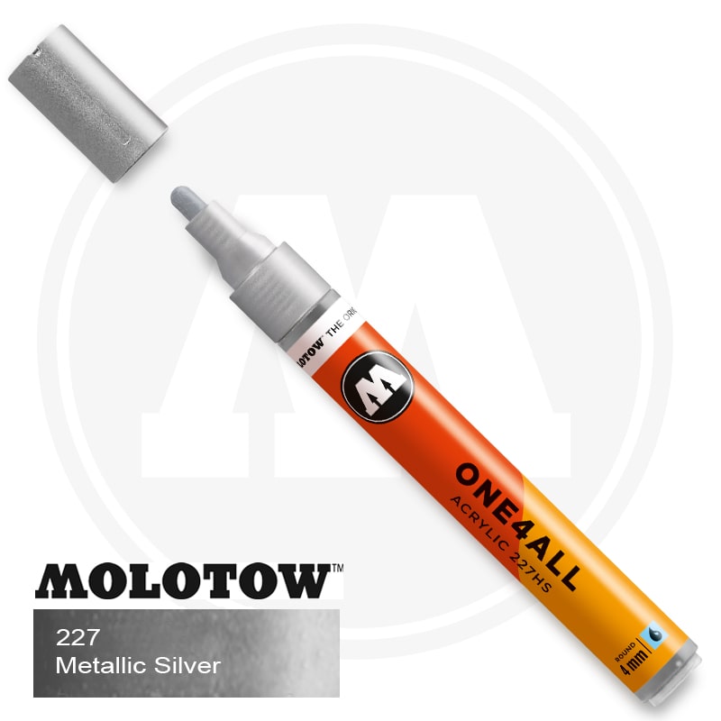 Molotow One4all Ακρυλικός Μαρκαδόρος 227 Metallic Silver (4mm)