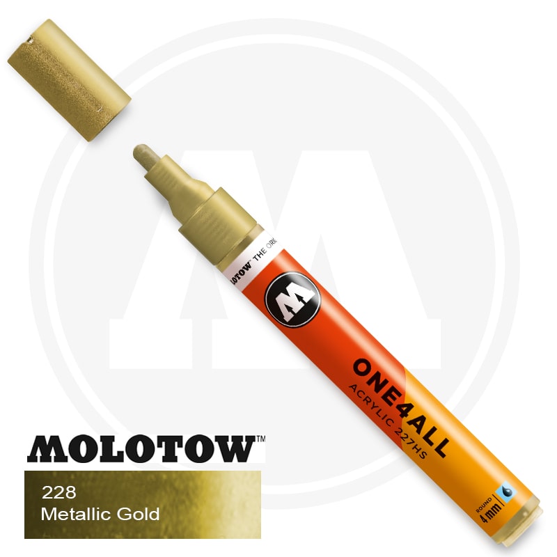 Molotow One4all 228 Ακρυλικός Μαρκαδόρος 4mm Metallic Gold