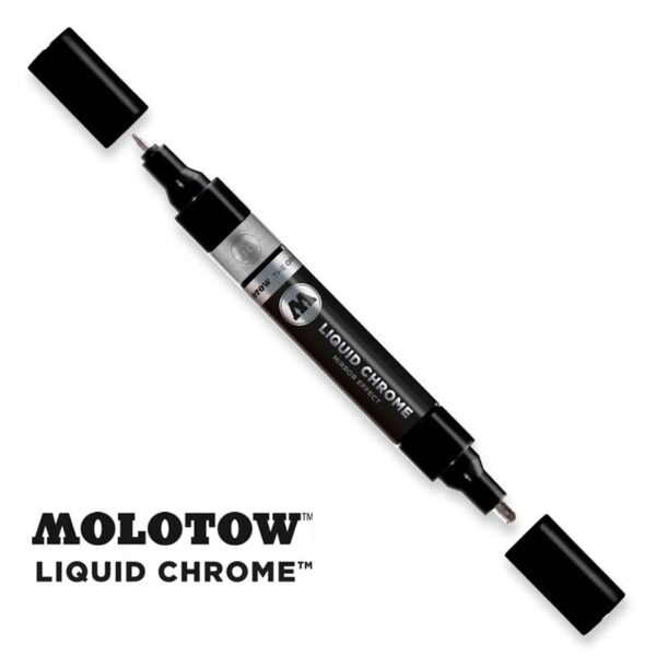 Molotow LIQUID CHROME Marker Twin 1.5mm / 4mm - Μαρκαδόρος για Εφέ Χρωμίου Molotow με διπλή μύτη 1.5mm / 4mm