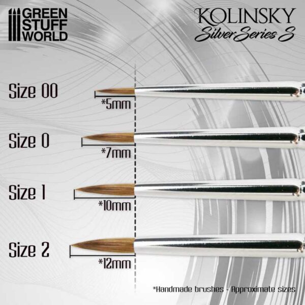 Kolinsky Brush SILVER SERIES (S) - size 0 / Πινέλο Kolinsky σειρά SILVER (S) - μέγεθος 0