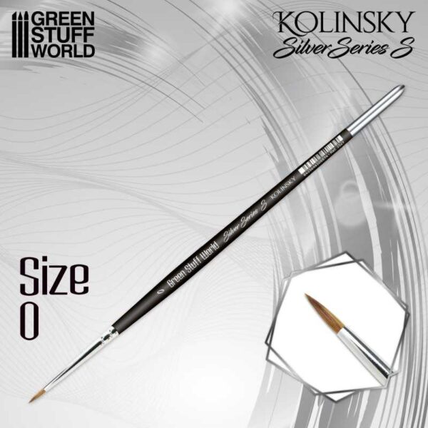 Kolinsky Brush SILVER SERIES (S) - size 0 / Πινέλο Kolinsky σειρά SILVER (S) - μέγεθος 0