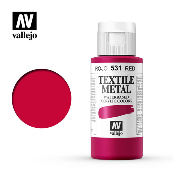 Vallejo Textile Color (METALLIC RED 60ml) - Χρώμα Vallejo για ύφασμα (METALLIC RED 60ml)