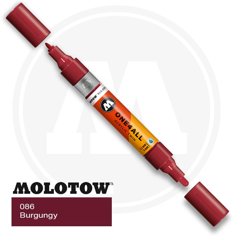 Molotow One4all Ακρυλικός Μαρκαδόρος 086 Burgundy (TWIN 1,5 - 4 mm)