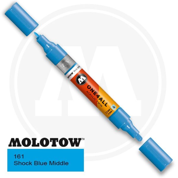 Molotow One4all Ακρυλικός Μαρκαδόρος 161 Shock Blue Middle (TWIN 1,5 - 4 mm)