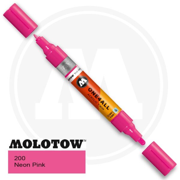 Molotow One4all Ακρυλικός Μαρκαδόρος 200 Neon Pink (TWIN 1,5 - 4 mm)