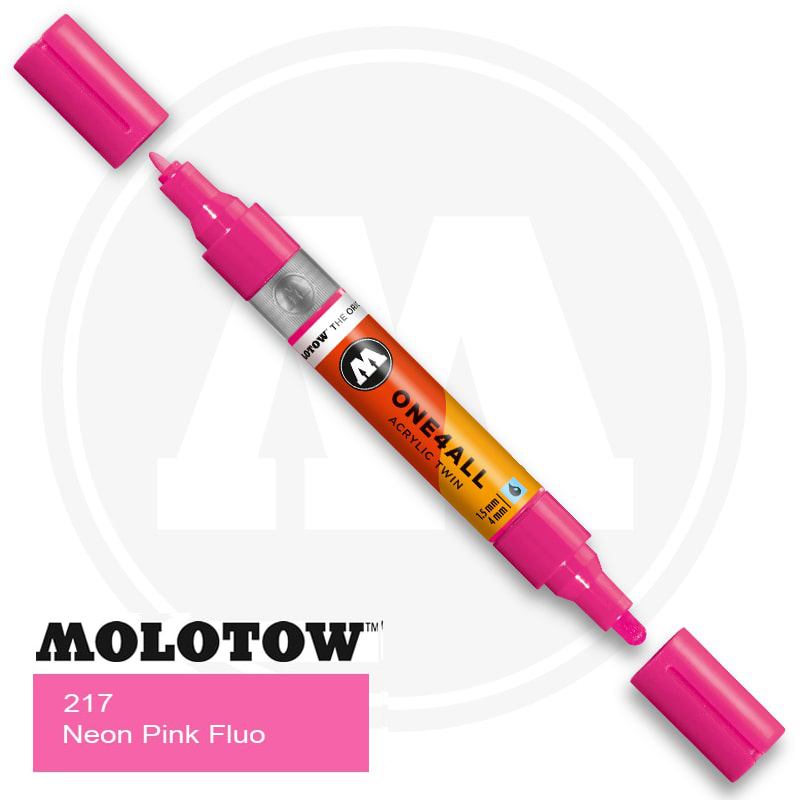 Molotow One4all Ακρυλικός Μαρκαδόρος 217 Neon Pink Fluo (TWIN 1,5 - 4 mm)