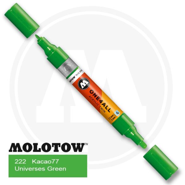 Molotow One4all Ακρυλικός Μαρκαδόρος 222 Kacao77 Universes Green (TWIN 1,5 - 4 mm)