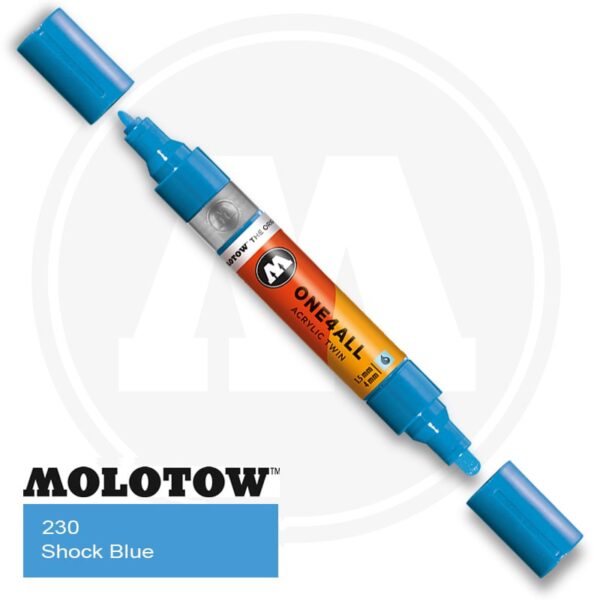 Molotow One4all Ακρυλικός Μαρκαδόρος 230 Shock Blue (TWIN 1,5 - 4 mm)