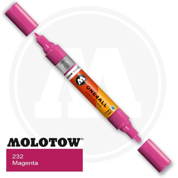 Molotow One4all Ακρυλικός Μαρκαδόρος 232 Magenta (TWIN 1,5 - 4 mm)