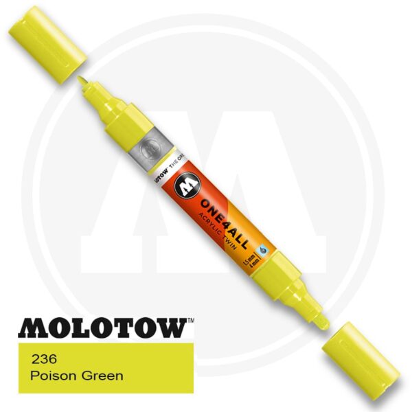 Molotow One4all Ακρυλικός Μαρκαδόρος 236 Poison Green (TWIN 1,5 - 4 mm)