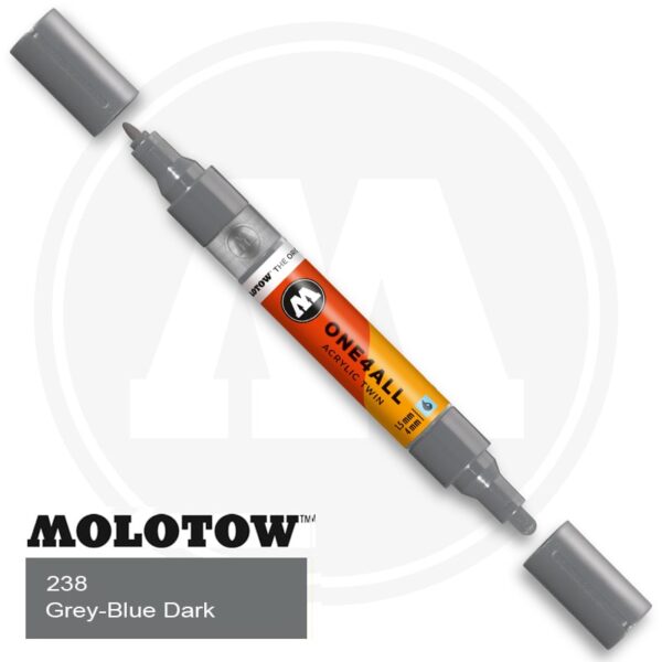 Molotow One4all Ακρυλικός Μαρκαδόρος 238 Grey Blue Dark (TWIN 1,5 - 4 mm)