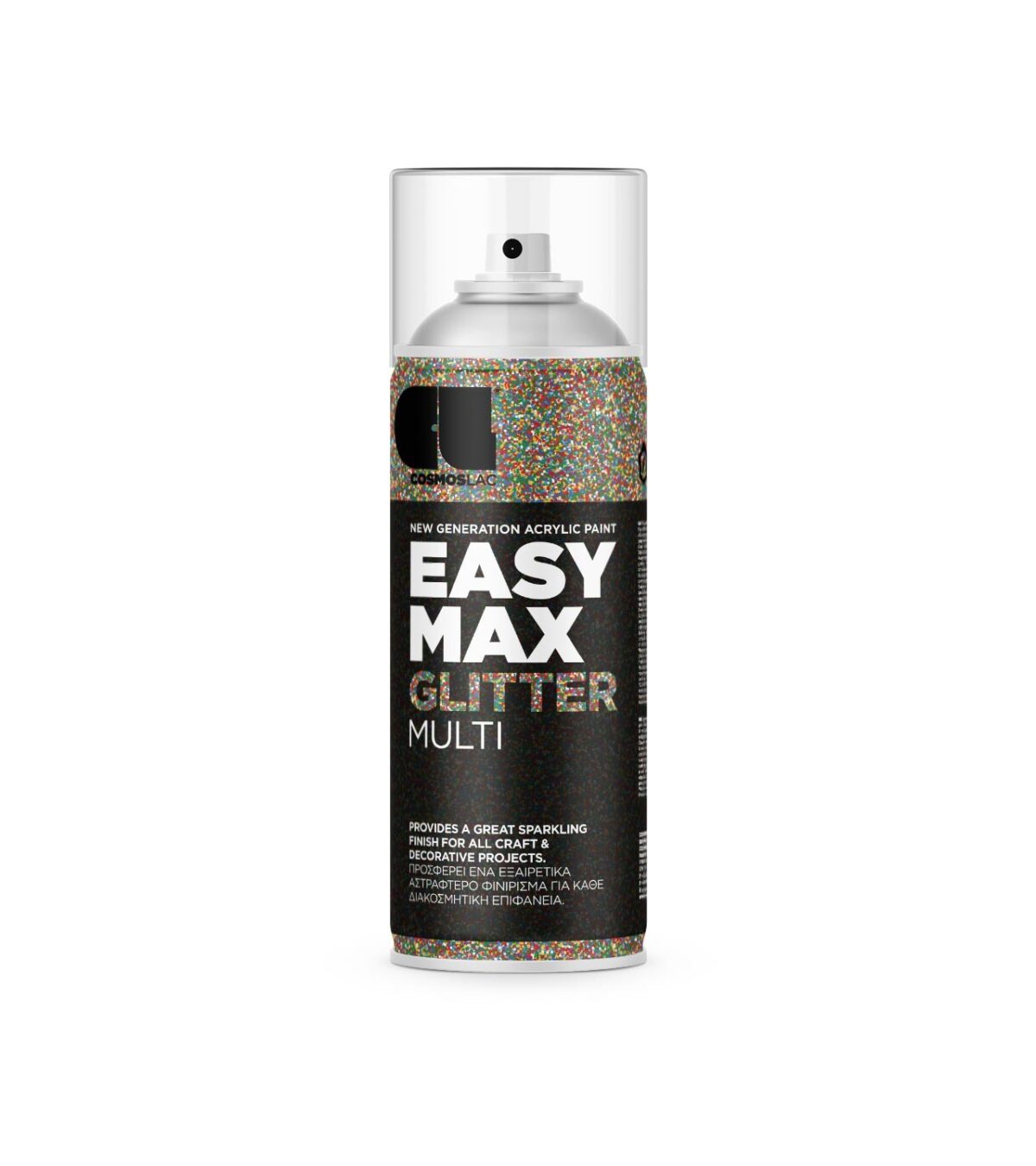 EASY MAX GLITTER 912 MULTI (400ml) - ΔΙΑΦΑΝΟ ΒΕΡΝΙΚΙ ΜΕ ΠΟΛΥΧΡΩΜΟ ΓΚΛΙΤΕΡ (400ml)