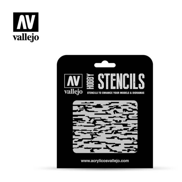 Vallejo Stencil - Pixelated Modern Camo (ST-CAM004)