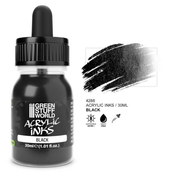 Acrylic Ink Opaque - Black (30ml)