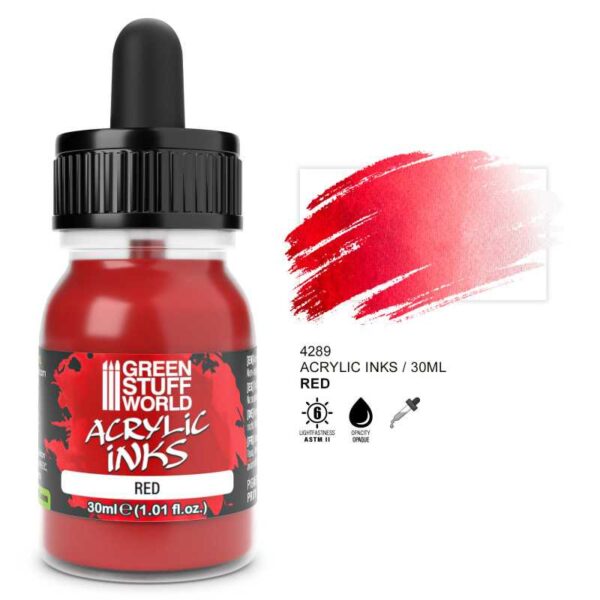 Acrylic Ink Opaque - Red (30ml)