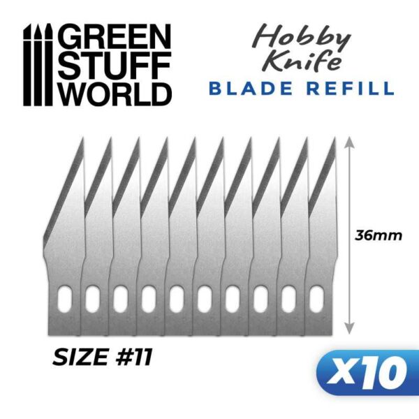 Hobby Knife Refill Blades - Pack x10 (Size 11) - Ανταλλακτικές Λεπίδες (Νούμερο 11)