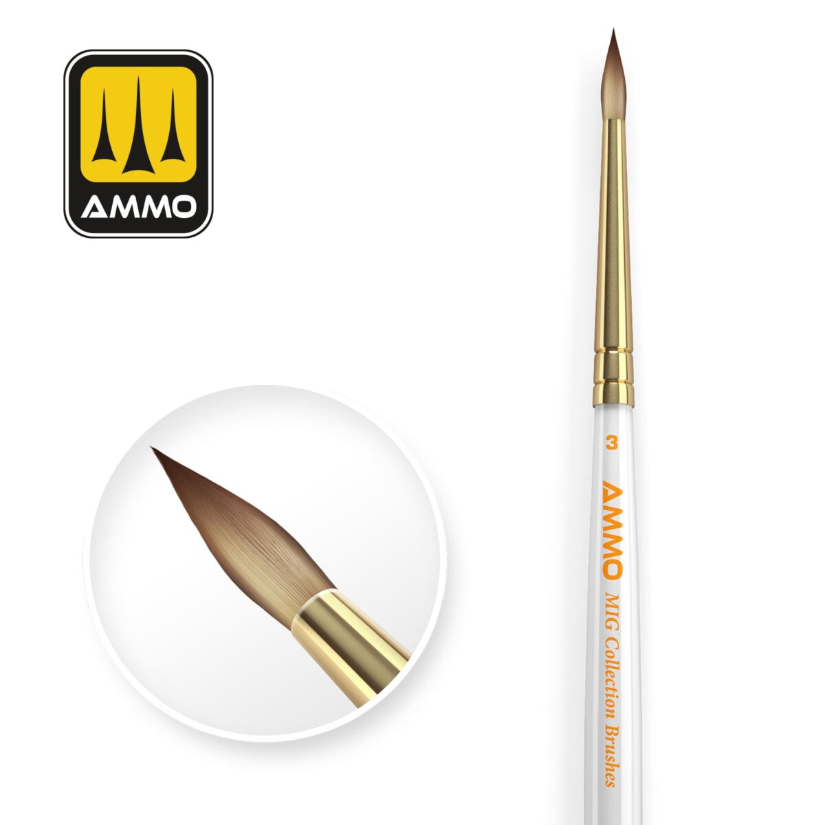 AMMO MIG Collection Brushes Conical Ø3