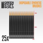 25x Disposable Synthetic Brushes - 25x Συνθετικά Πινέλα