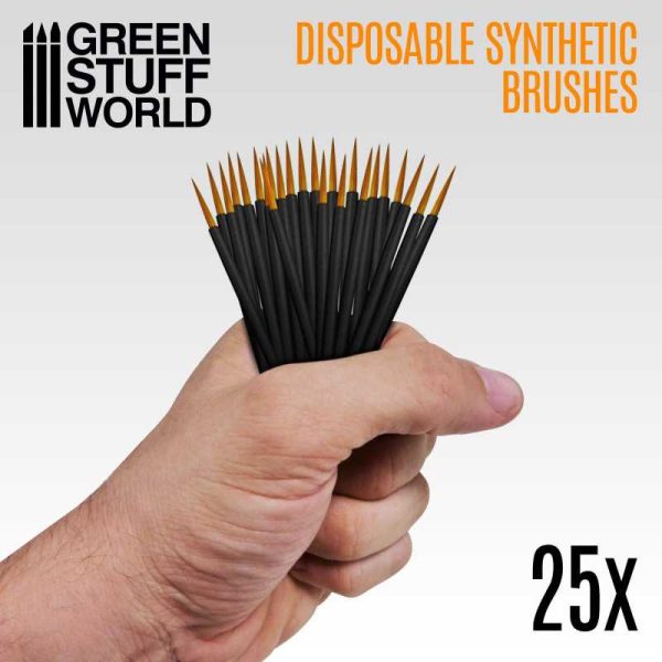 25x Disposable Synthetic Brushes - 25x Συνθετικά Πινέλα