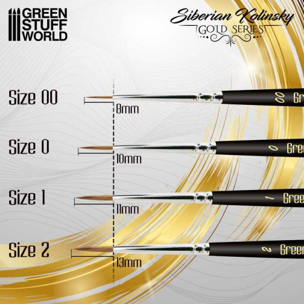 GOLD SERIES Siberian Kolinsky Brush - Size 0 / Πινέλο Kolinsky σειρά GOLD - μέγεθος 0