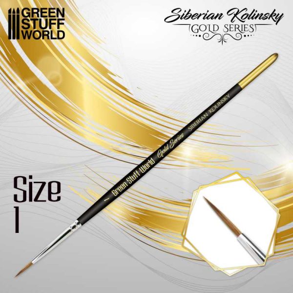 GOLD SERIES Siberian Kolinsky Brush - Size 1 / Πινέλο Kolinsky σειρά GOLD - μέγεθος 1