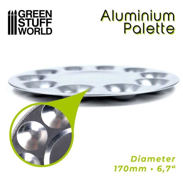 Aluminium Round Mixing Palette - Αλουμινένια Στρογγυλή Παλέτα Ανάμειξης Χρωμάτων