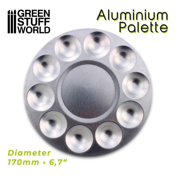 Aluminium Round Mixing Palette - Αλουμινένια Στρογγυλή Παλέτα Ανάμειξης Χρωμάτων