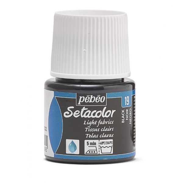 SETACOLOR LIGHT FABRIC PEBEO - BLACK (45ml)